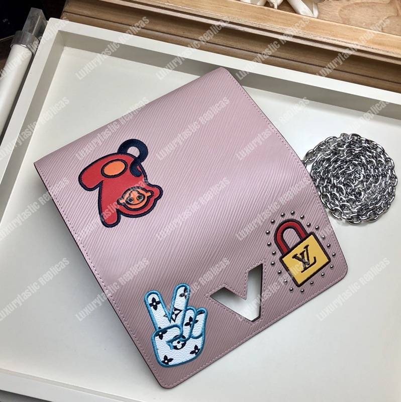 LV Special Edition Twist Chain Wallet Epi Leather in Rose Ballerine