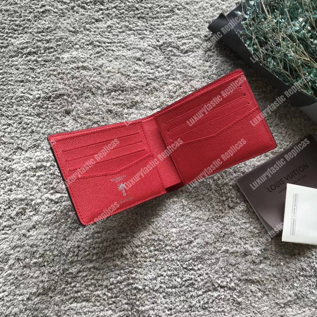LV Slender Wallet Epi Leather Hexagon Red