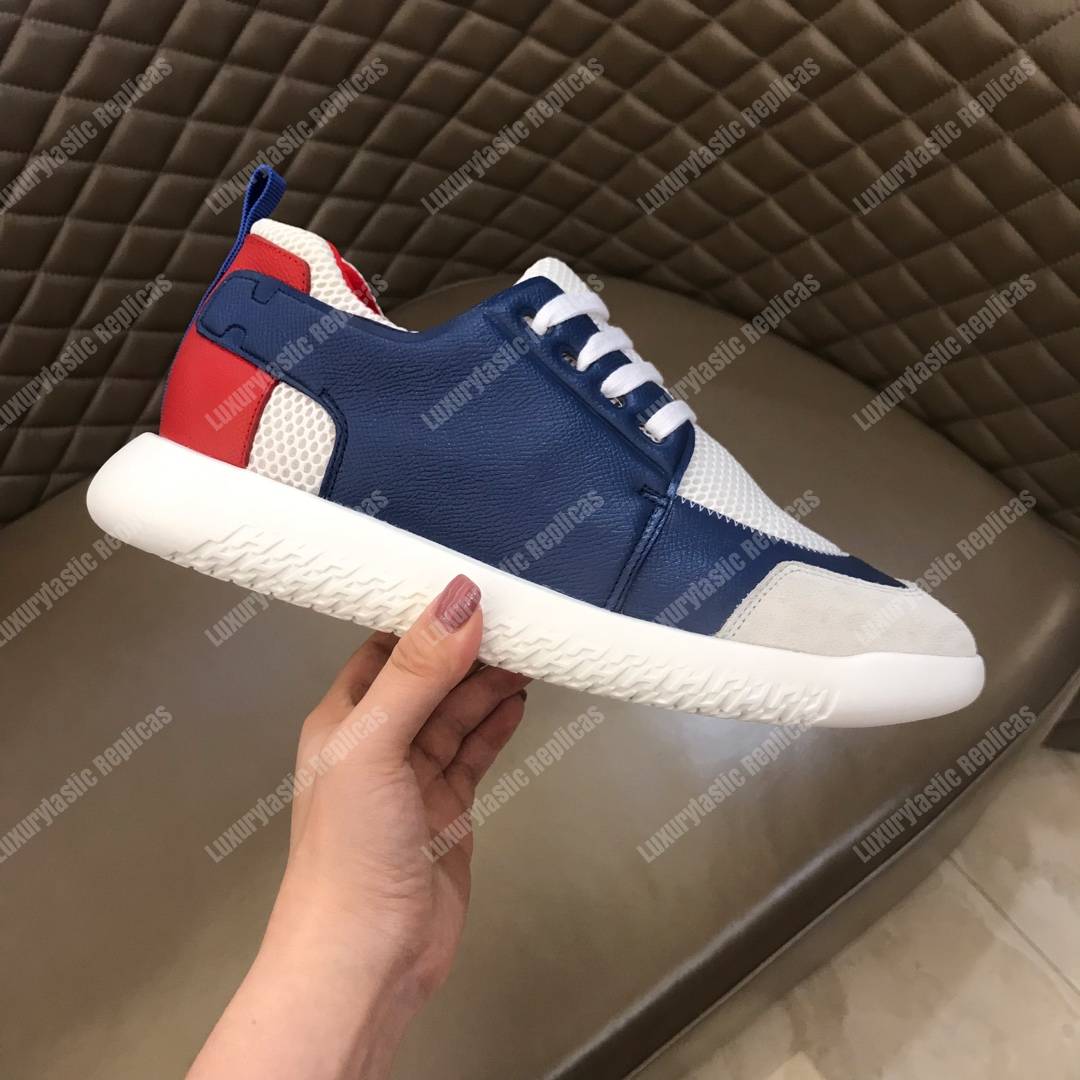 H**mes vitesse sneaker blanc/bleu royal/rouge