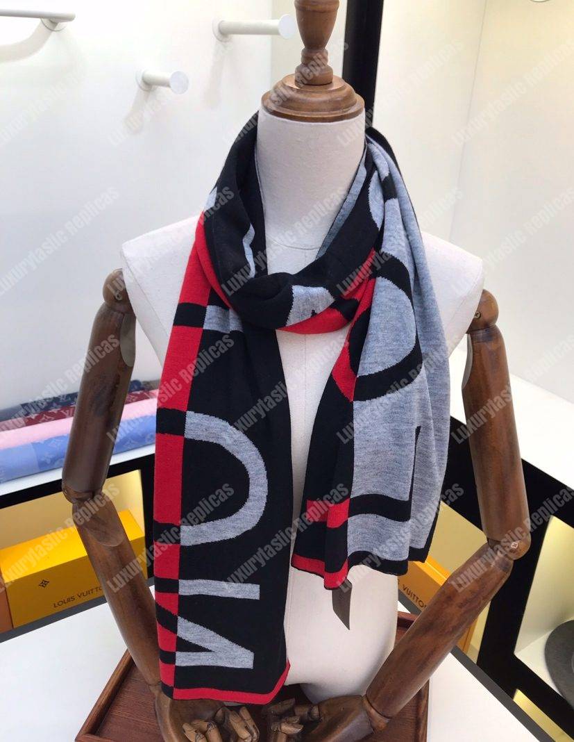 LV Horizon Scarf Rouge Bleu