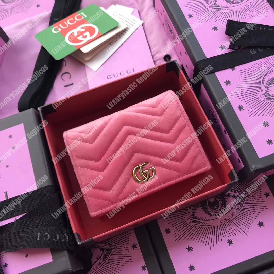 G*u*i gg marmont card case velvet pink