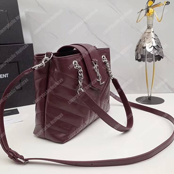 Saint Laurent Small Loulou Shopping Bag Dark Red