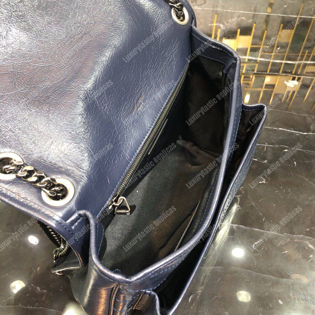 Saint Laurent Niki Medium In Vintage Leather Navy
