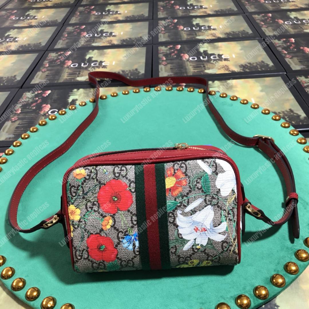 G*u*i ophidia gg flora mini bag red