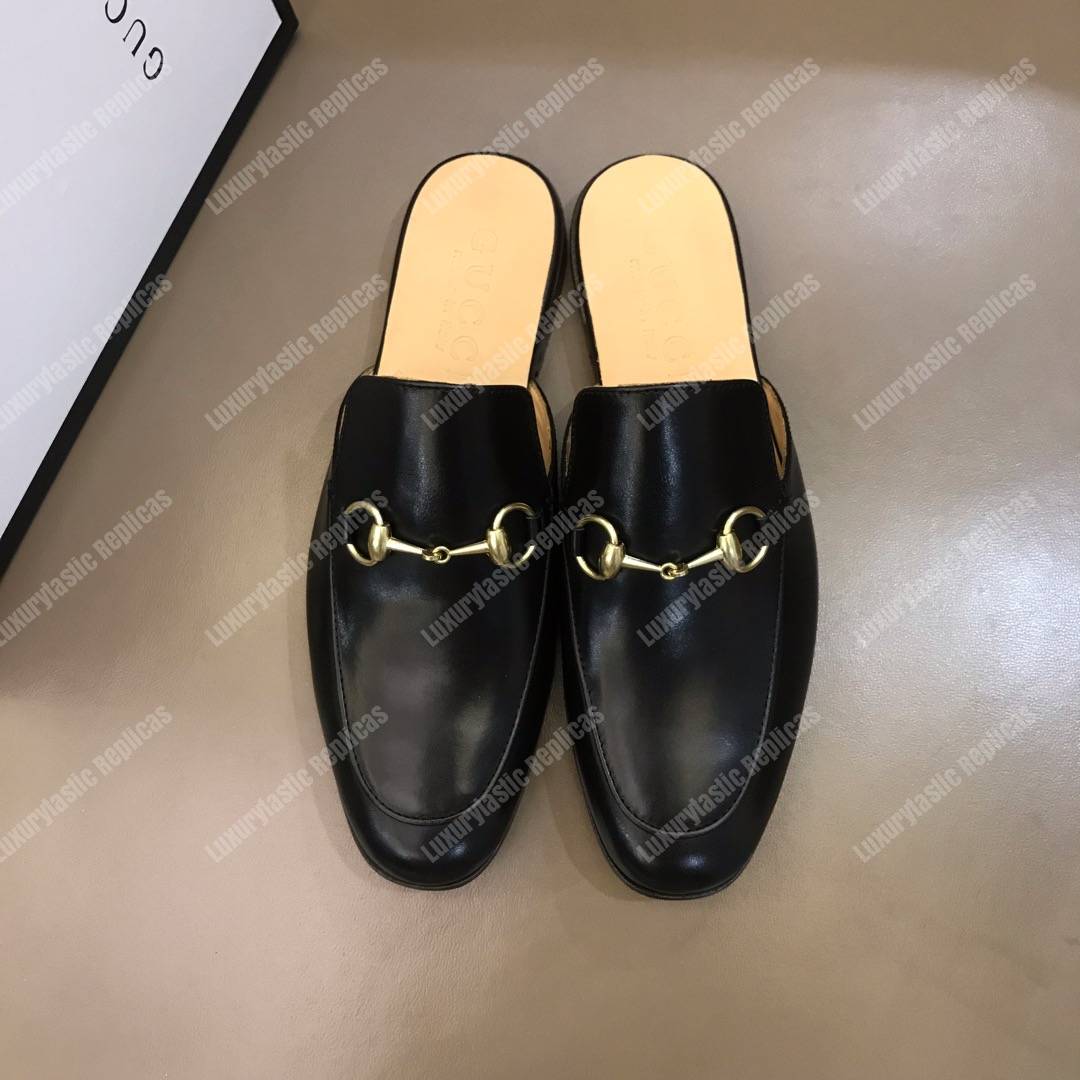 G*u*i princetown leather slipper black