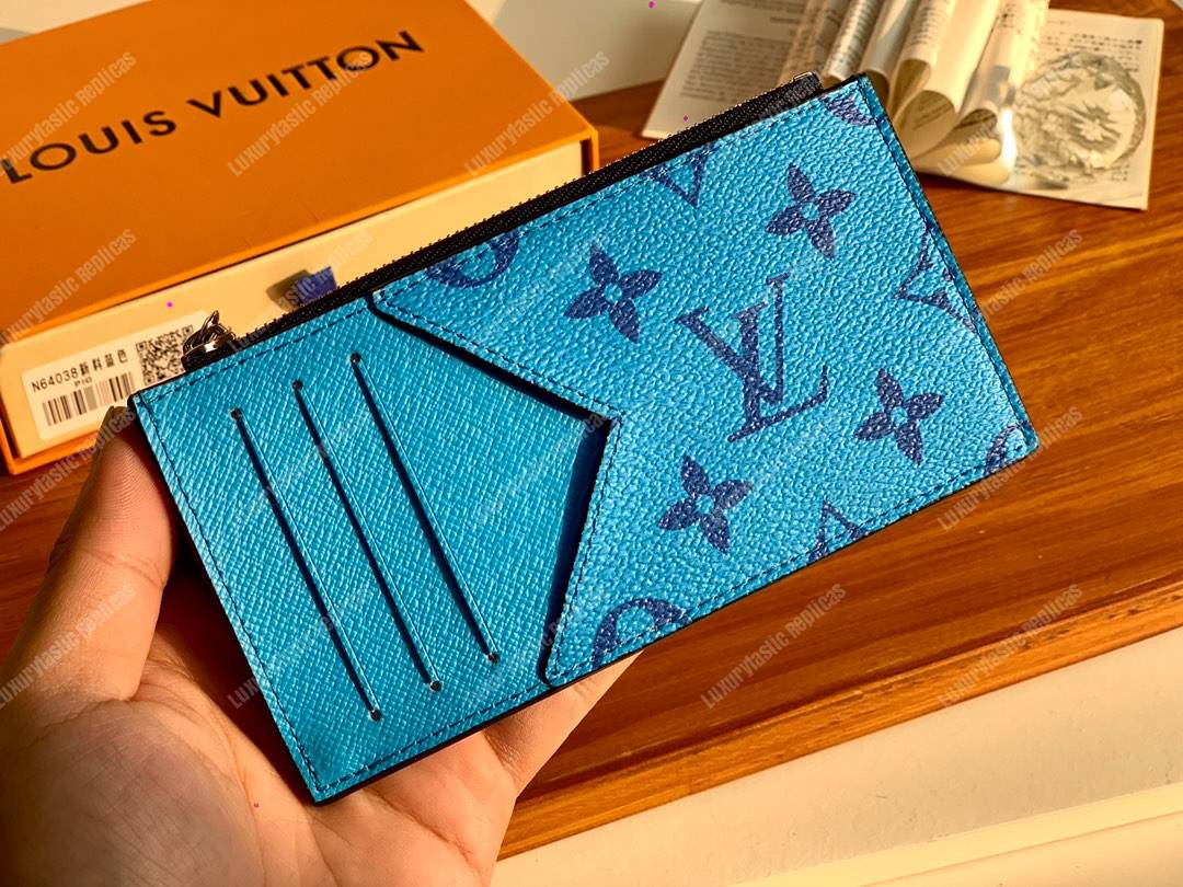 LV Coin Card Holder Blue