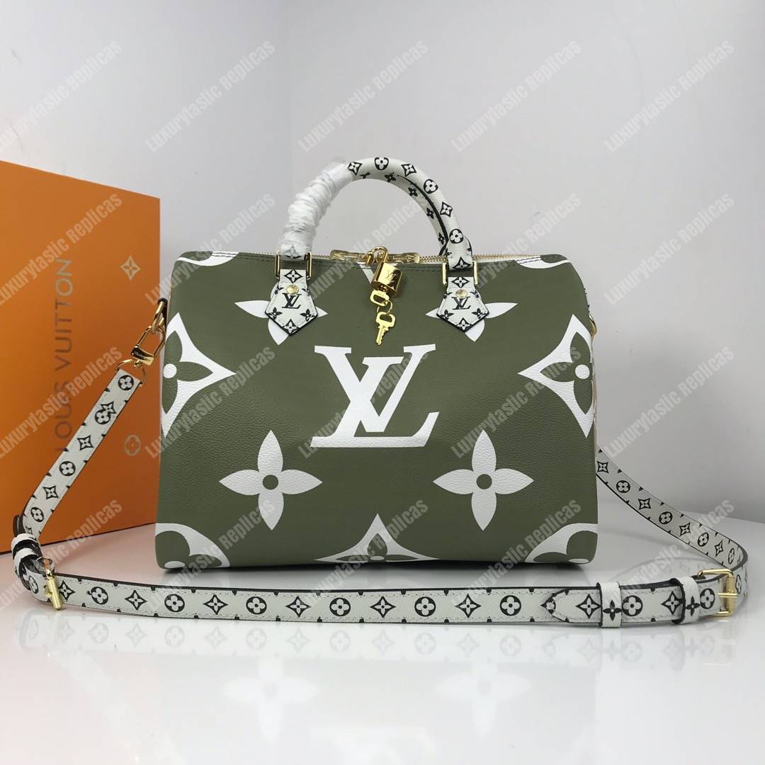 LV Speedy Bandouliere 30 Monogram Geant Creme