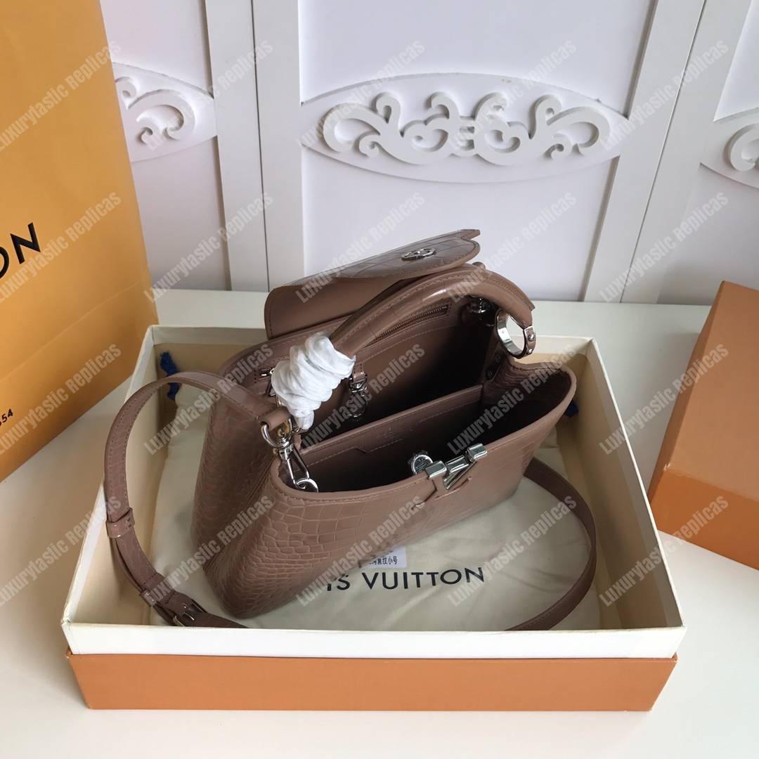 LV Capuccines BB Crocodilien Mat Taupe