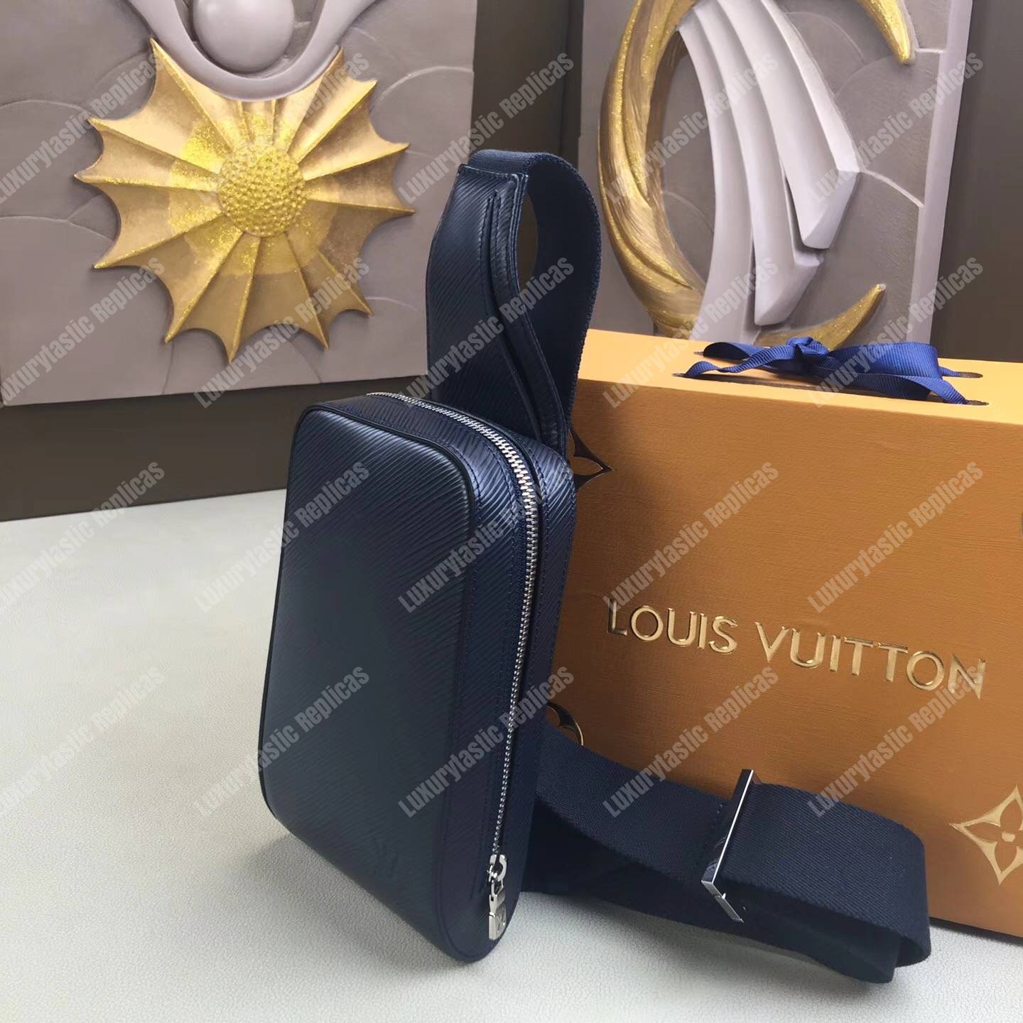 LV Geronimos Messenger Bag Epi Leather Navy Blue