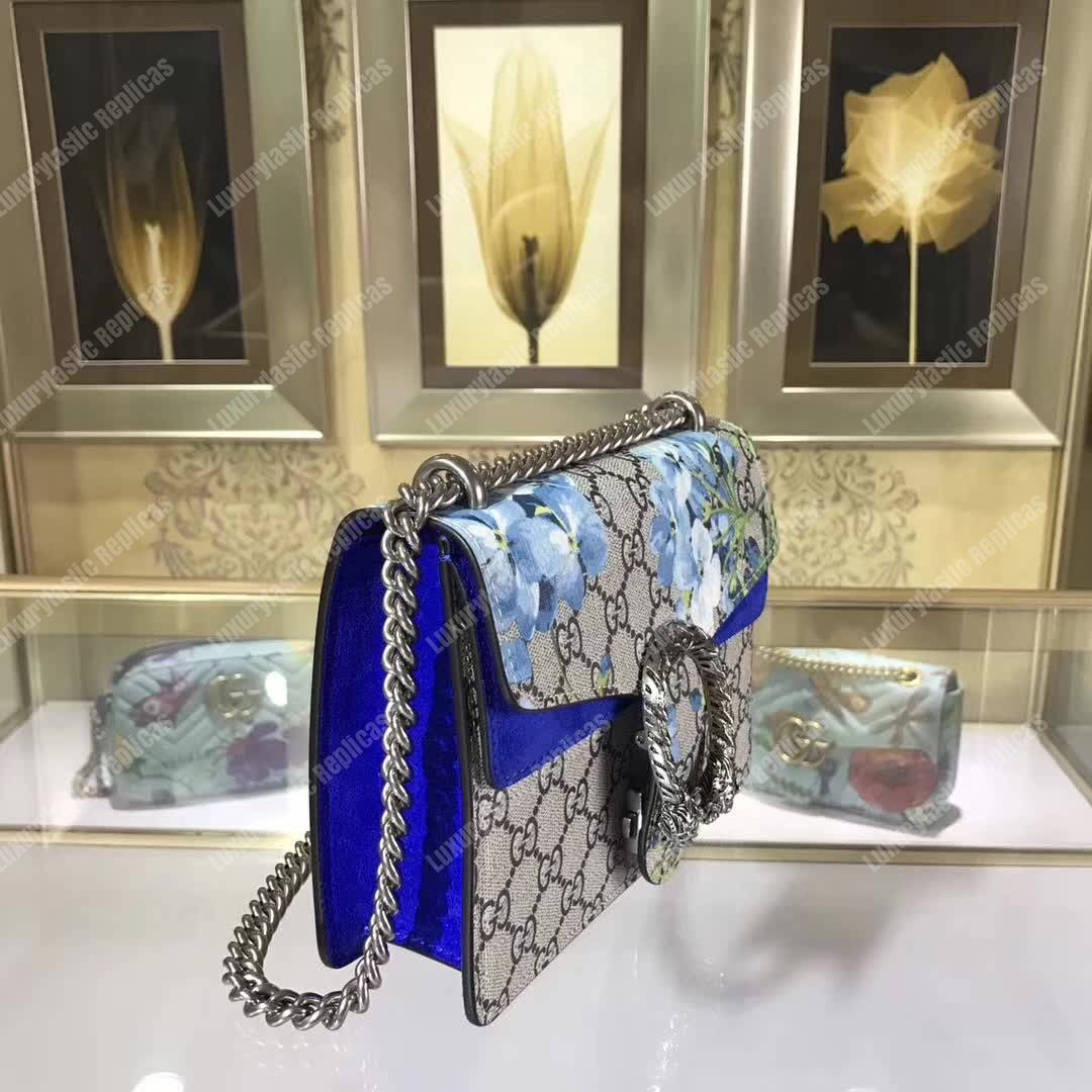 G*u*i dionysus blue blooms print mini chain bag