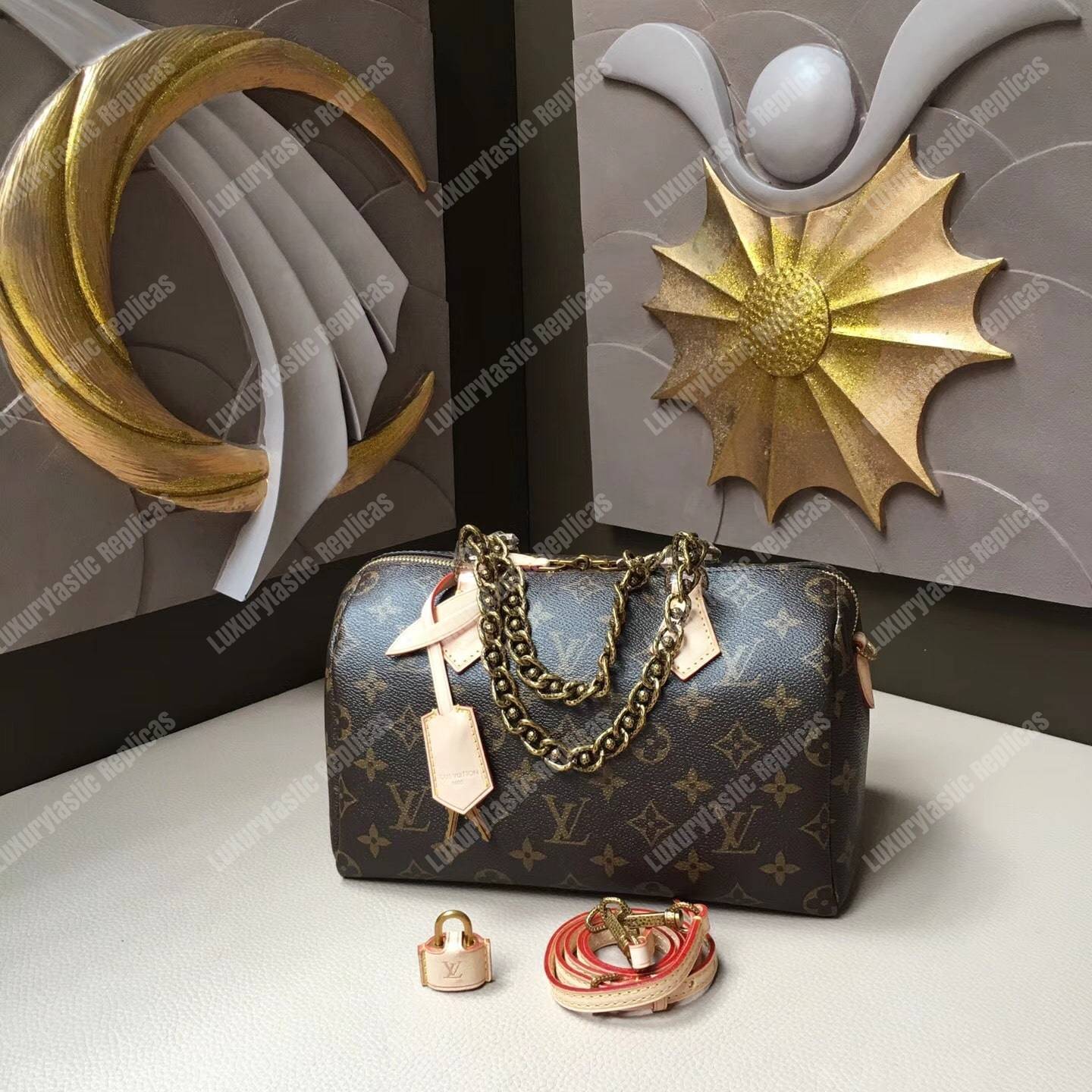 LV Speedy 25 Chain Tote Bag Monogram Canvas