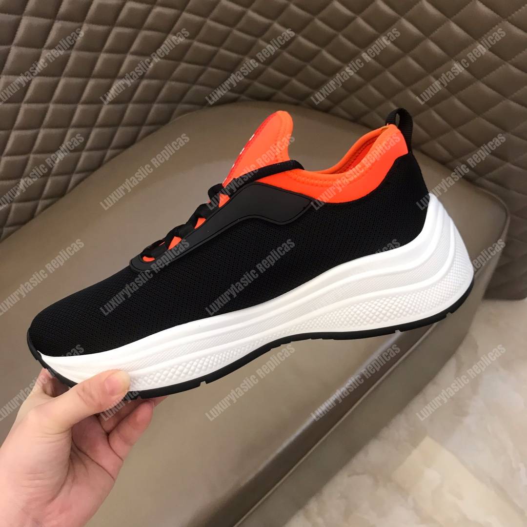 Pra*a mesh and neoprene sneakers orange