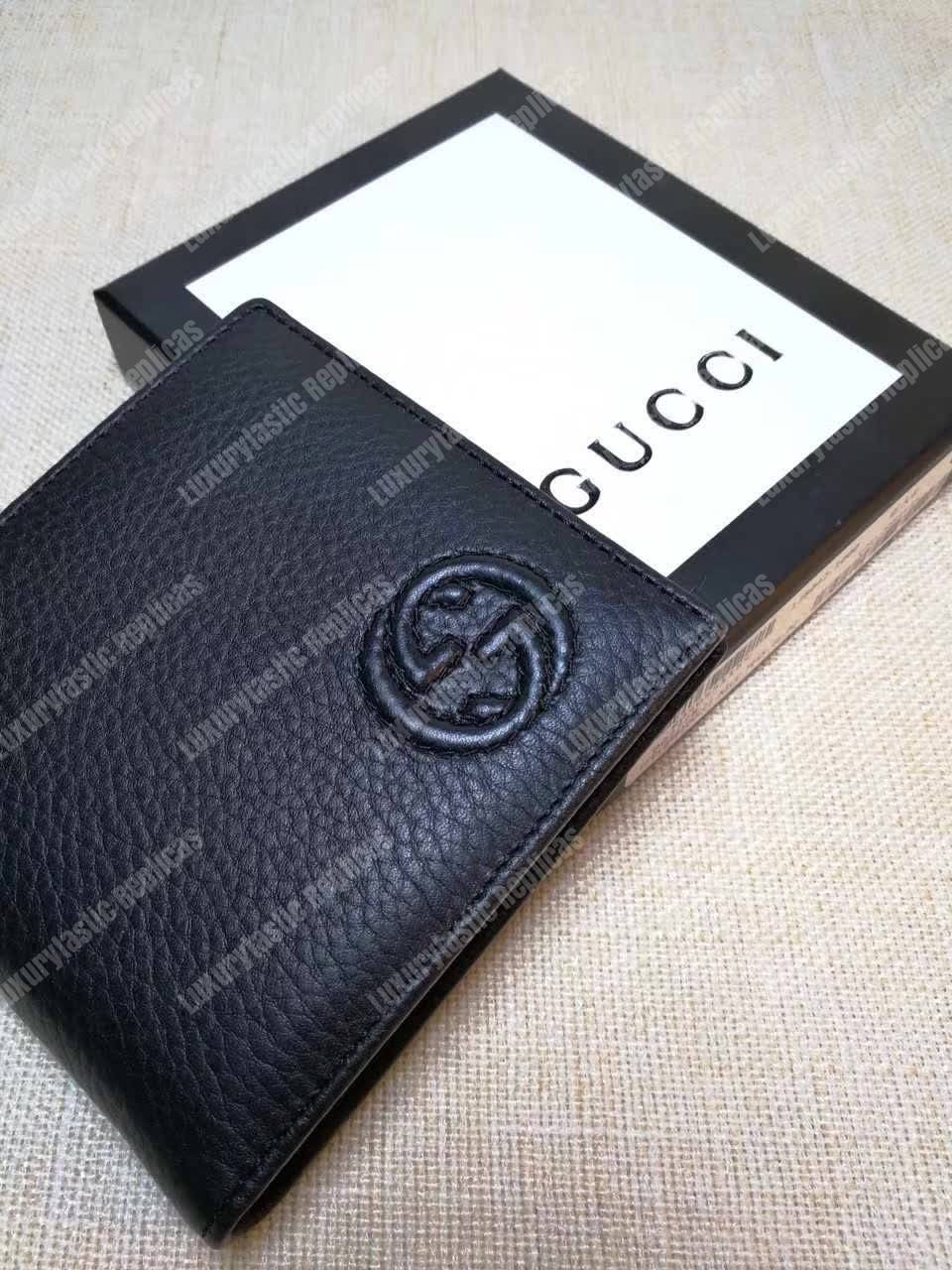 G*u*i soho leather bi-fold wallet black