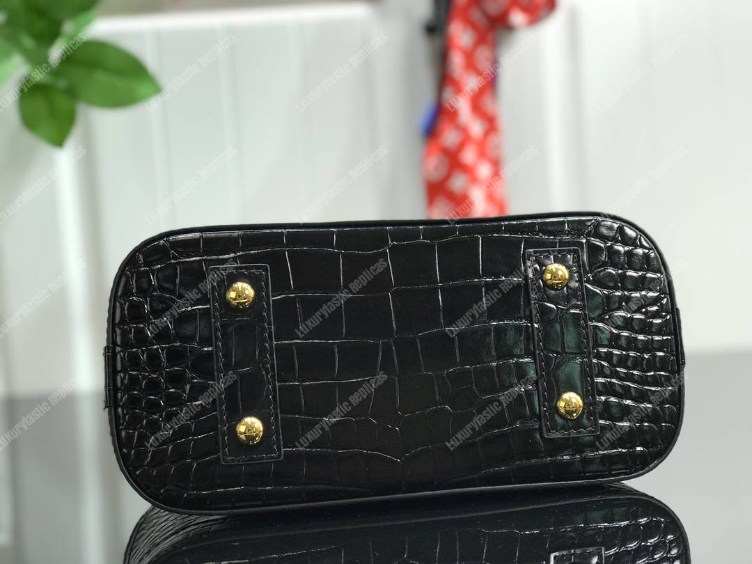 LV Alma BB Crocodilien Brillant Noir
