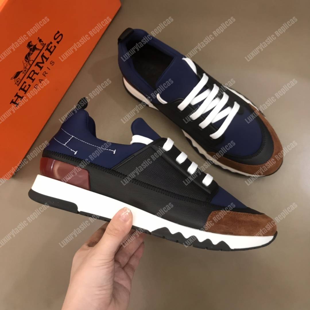 H**mes stadium sneaker black/blue