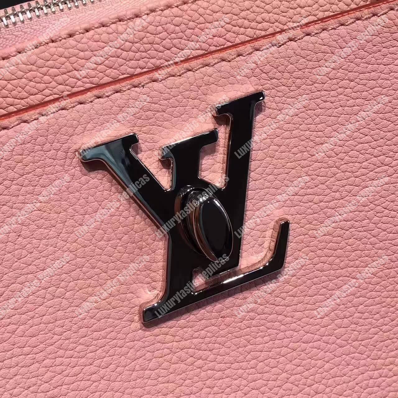 LV Lockmeto Handbag Luxury Leather Rose Poudre