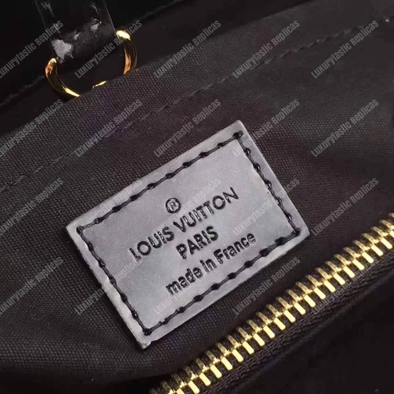 LV Montaigne MM Tote Bag Monogram Vernis Black