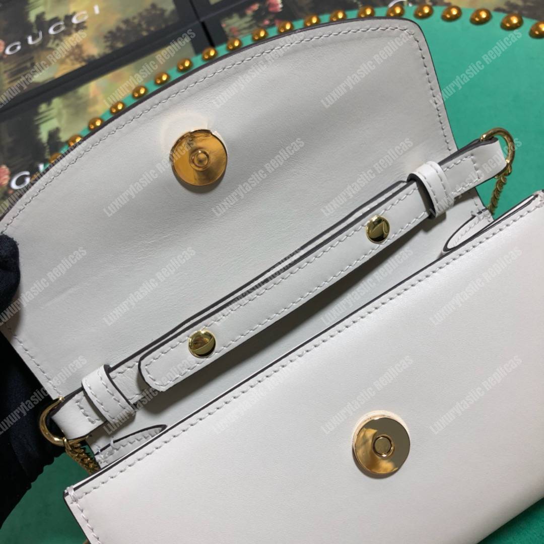 G*u*i zumi white smooth leather mini bag
