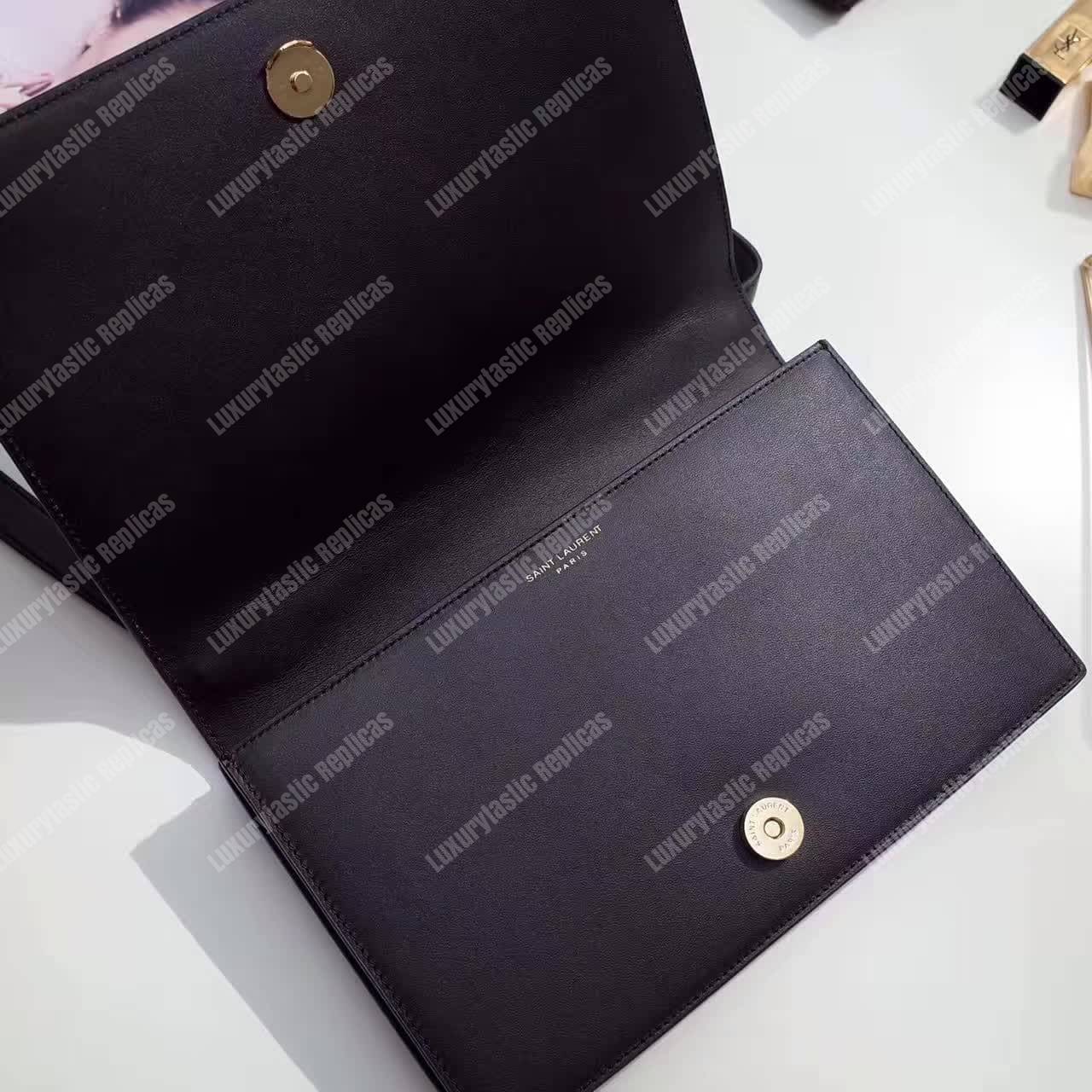 Saint Laurent Medium Dylan Monogram Satchel Black Leather