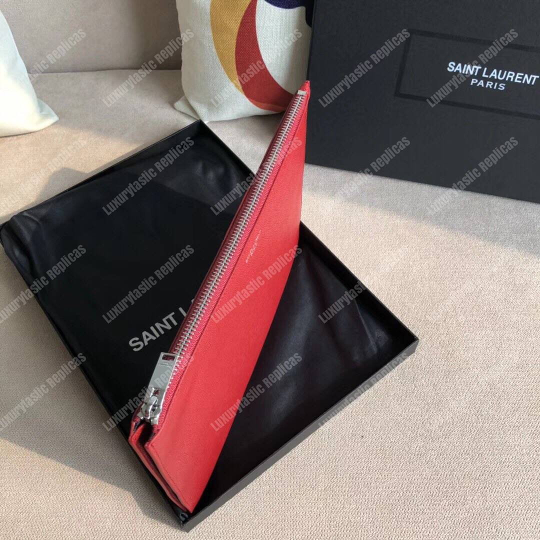 Saint Laurent Zipped Tablet Holder Red