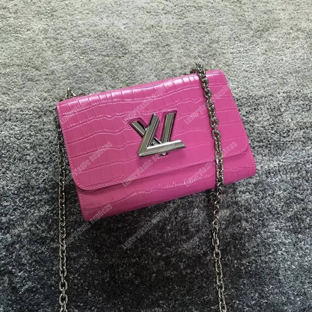 LV Twist Bag MM Crocodilien Brillant Pink