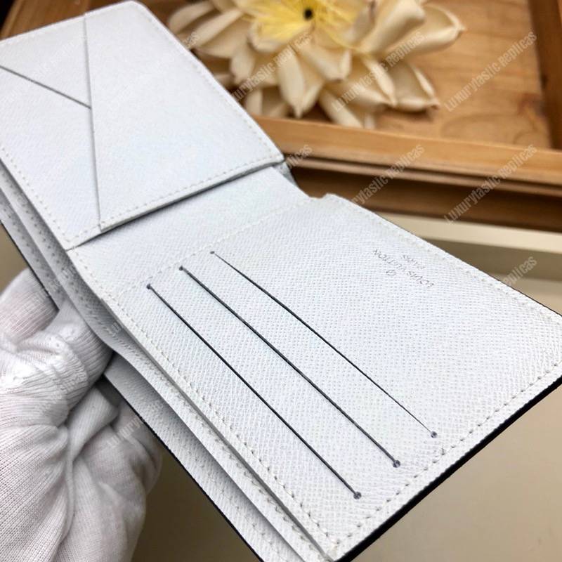 LV Multiple Wallet K45 Taiga Monogram Blanc