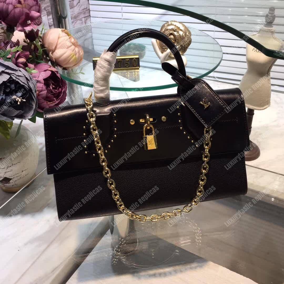 LV Pochette City Steamer Taurillon Leather Noir