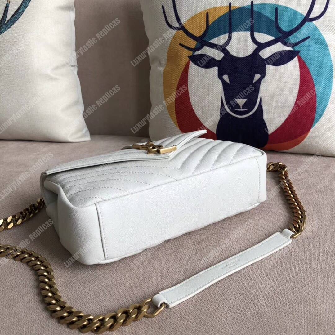 Saint Laurent Medium College Bag In Dove White