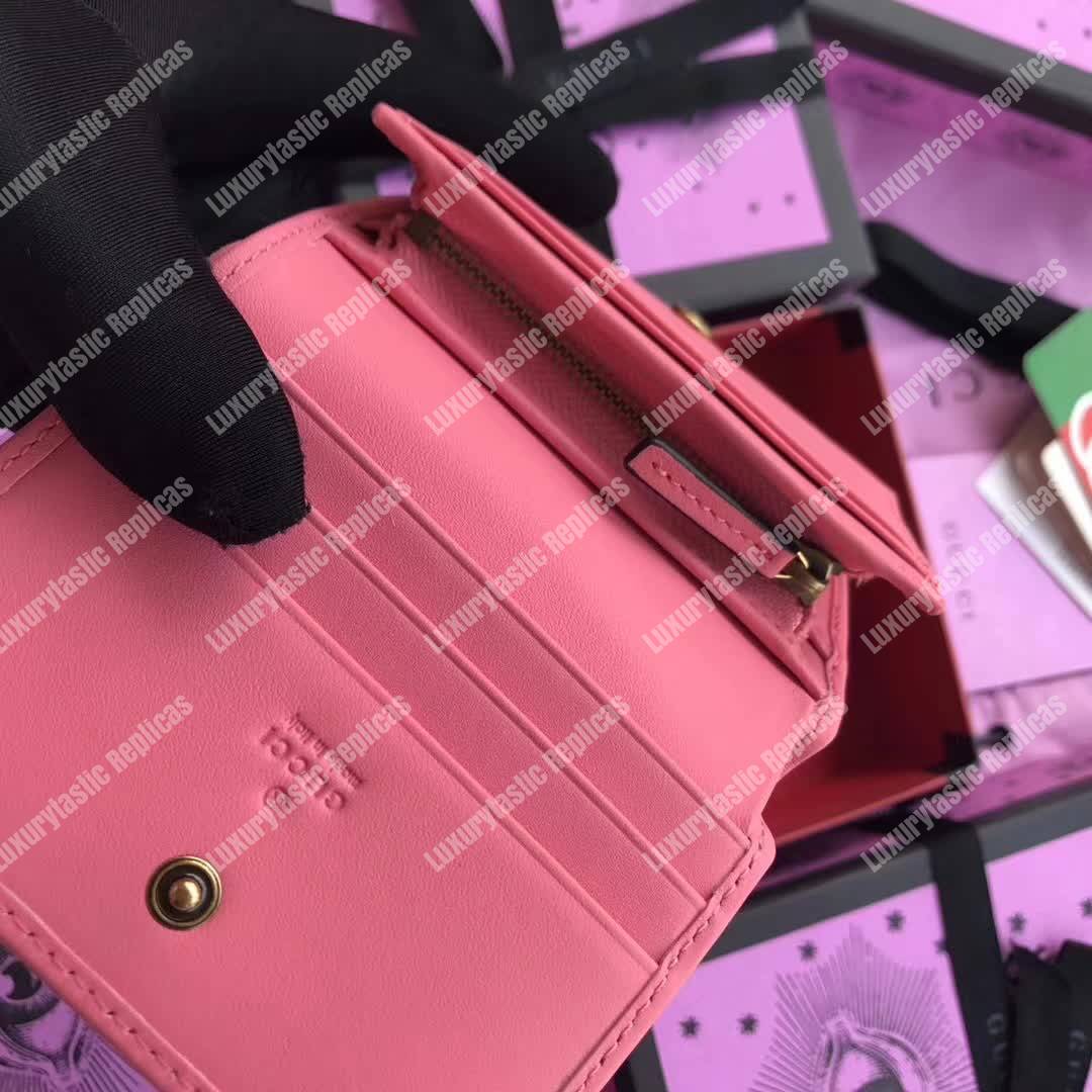 G*u*i gg marmont card case velvet pink