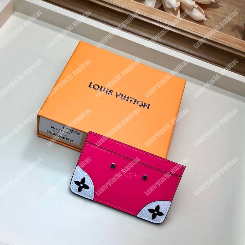 LV Venice Card Holder Patent Leather Monogram Berlingot Pink
