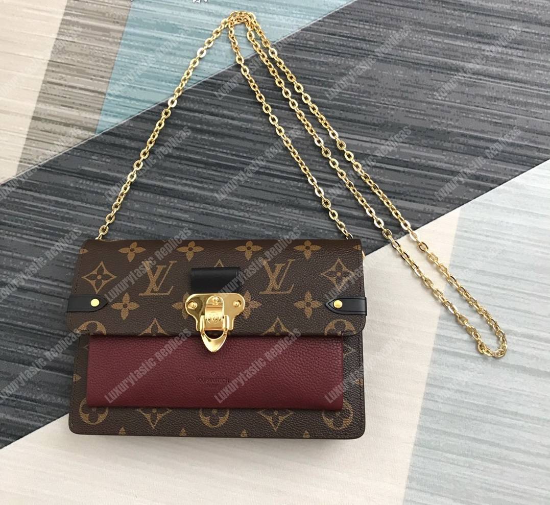 LV Vavin Chain Wallet Monogram Bordeaux Noir