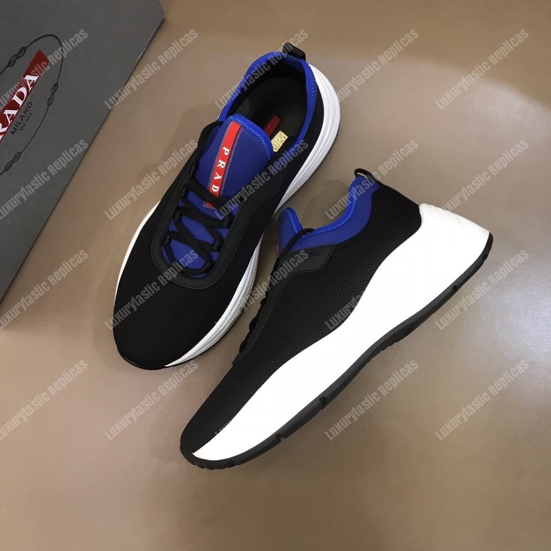 Pra*a mesh and neoprene sneakers blue