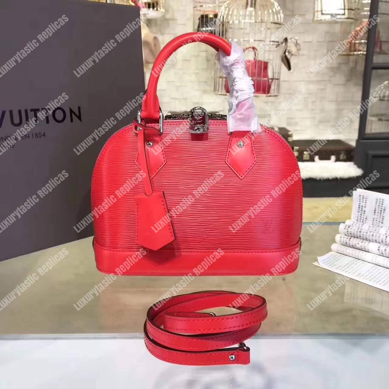 LV Alma BB Epi Leather Coquelicot