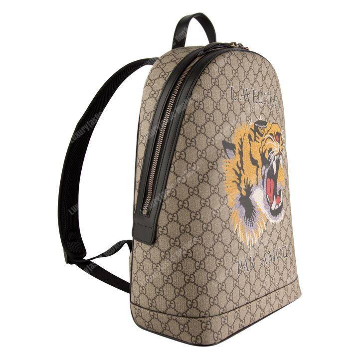 G*u*i tiger print gg sup*e backpack
