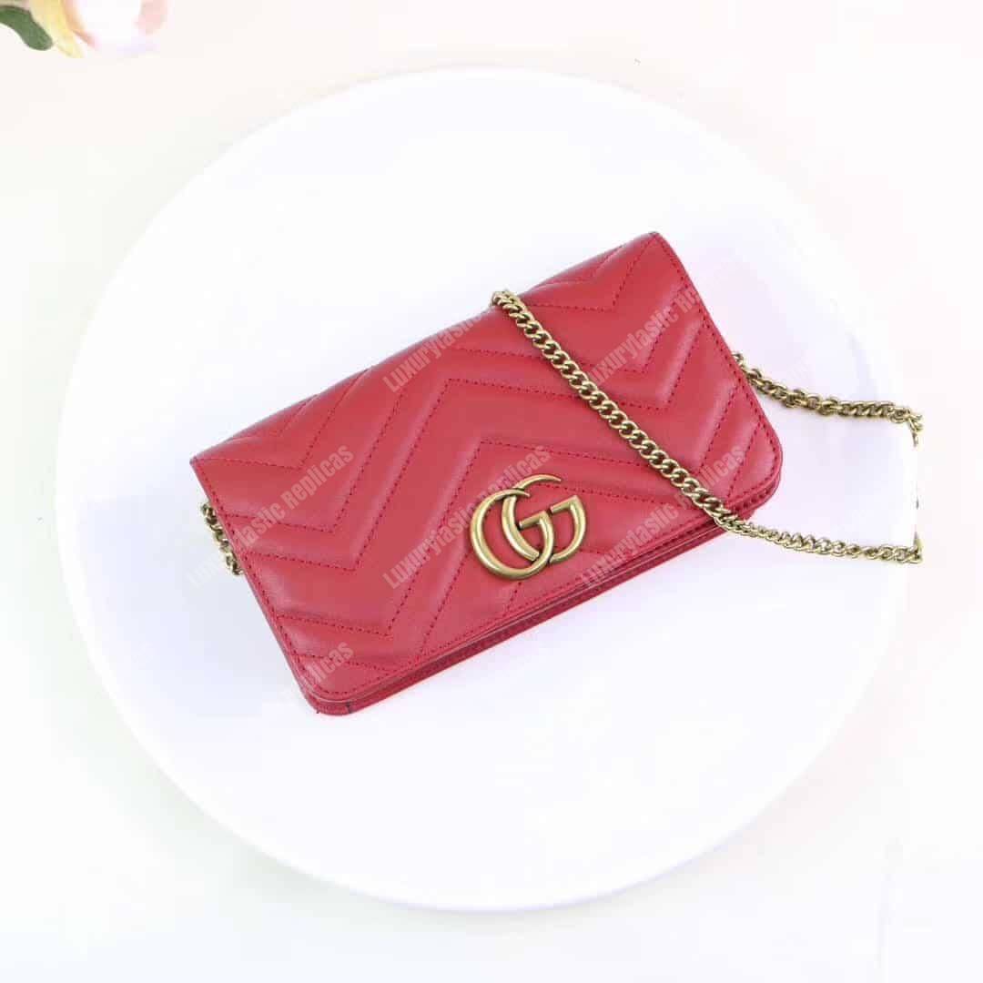 G*u*i gg marmont mini leather bag red