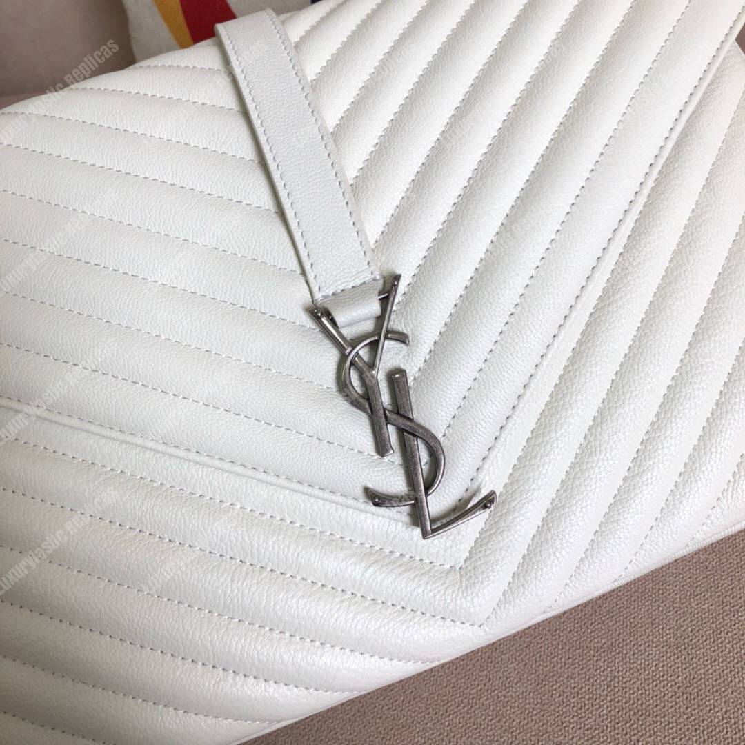 Saint Laurent Large College In White