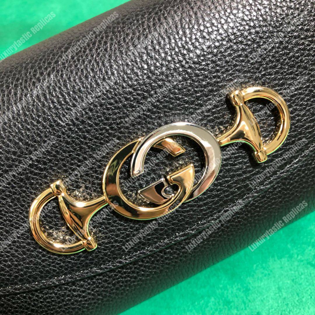 G*u*i zumi black smooth leather mini bag
