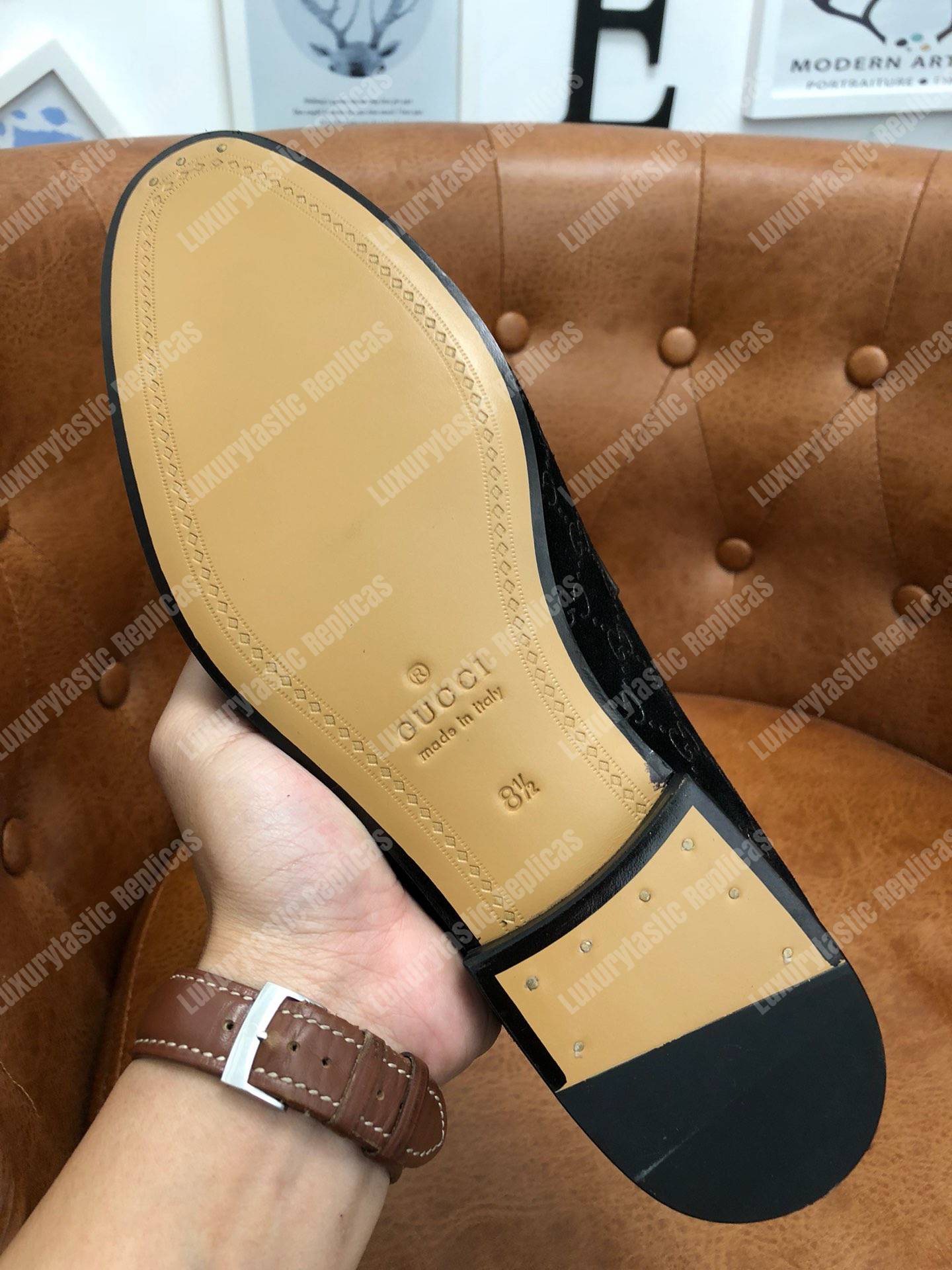 G*u*i jordaan gg velvet loafer blue