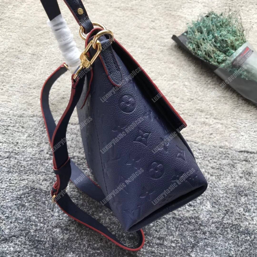 LV Blanche MM Monogram Empreinte Leather Marine Rouge