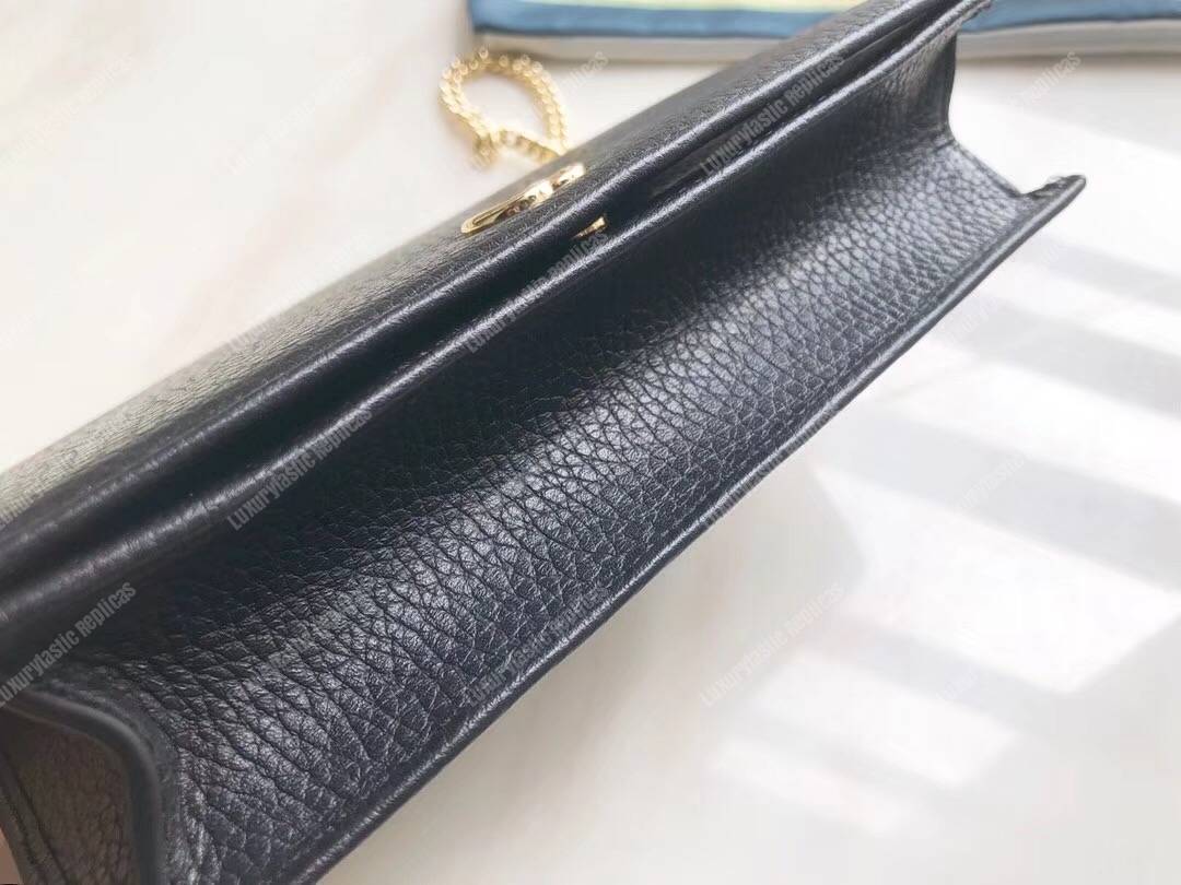 G*u*i gg marmont leather mini chain flap bag black