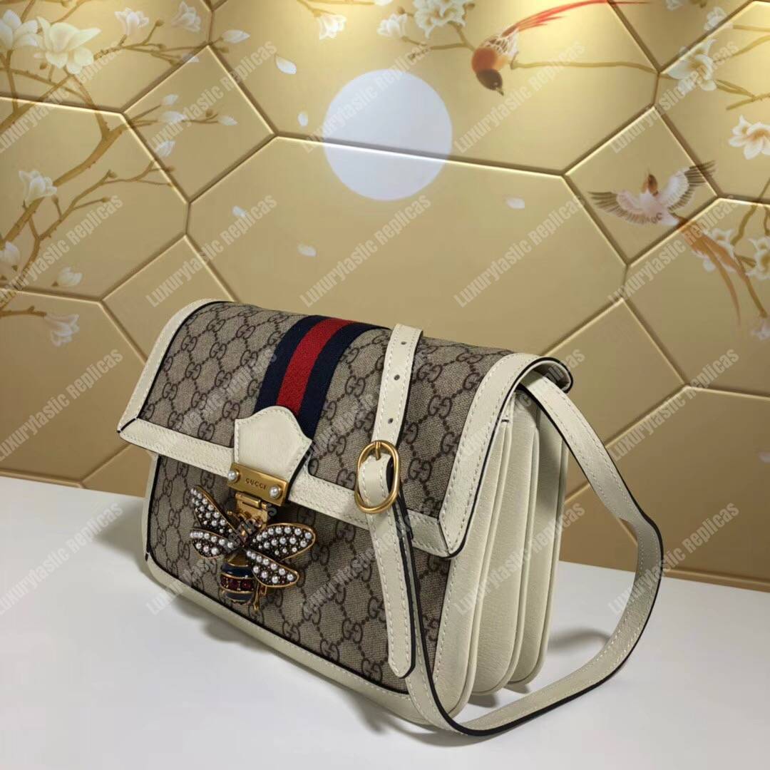 G*u*i queen margaret gg sup*e medium shoulder bag white