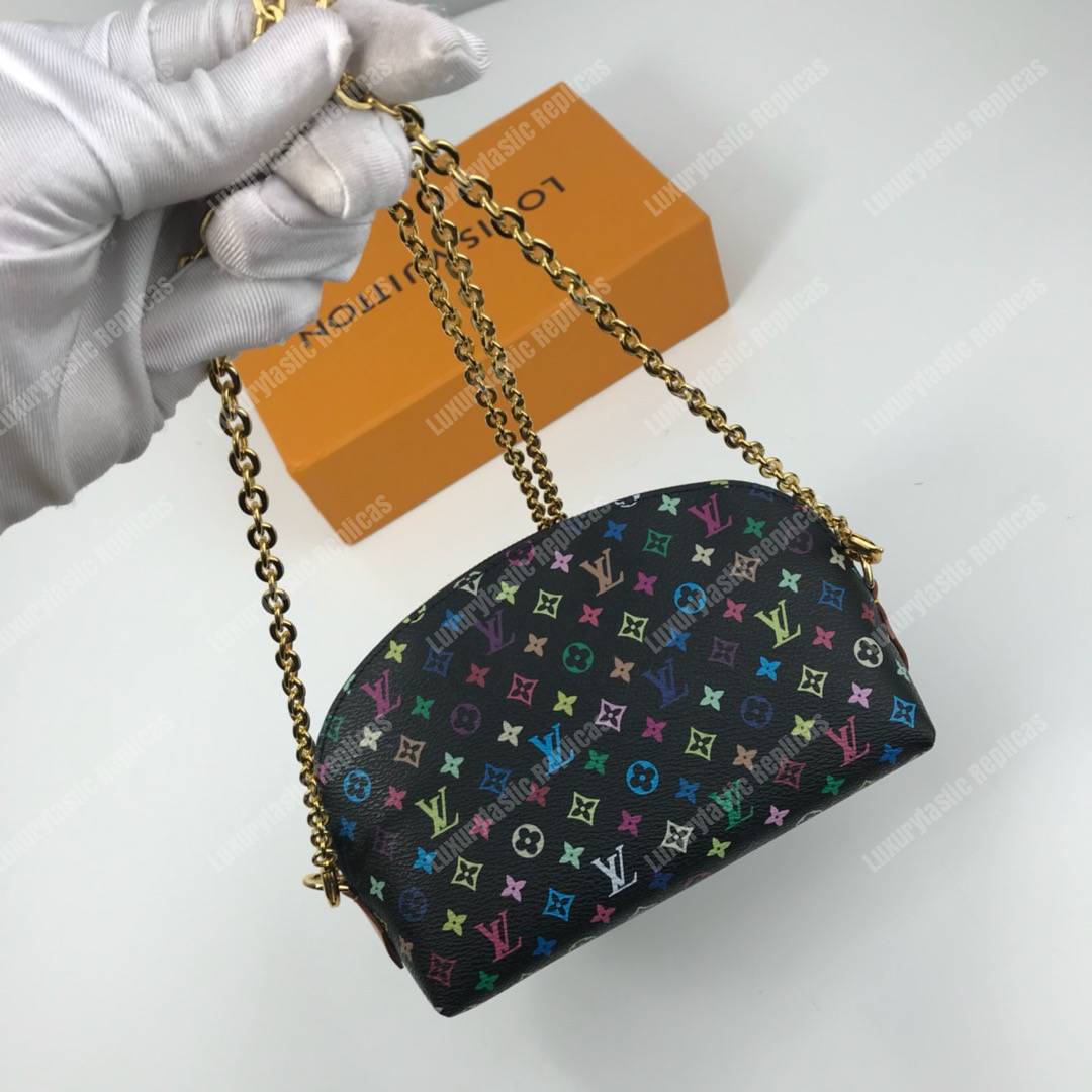 LV Multicolor Cosmetic Pouch GM Black