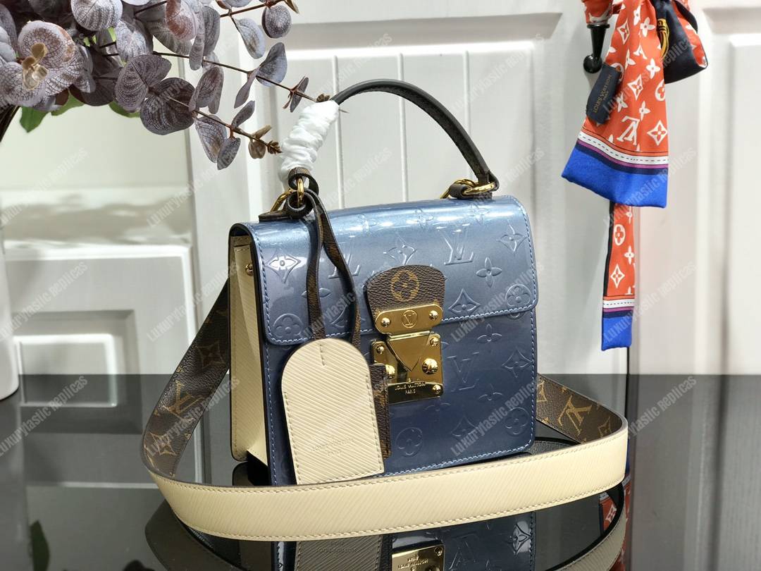 LV Spring Street Monogram Vernis Bleu Jean