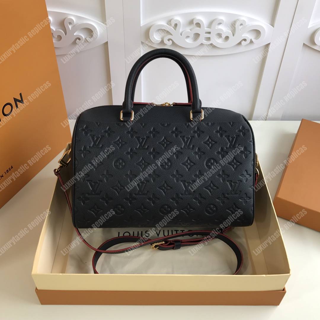 LV Speedy Bandouliere 30 Monogram Empreinte Leather Noir