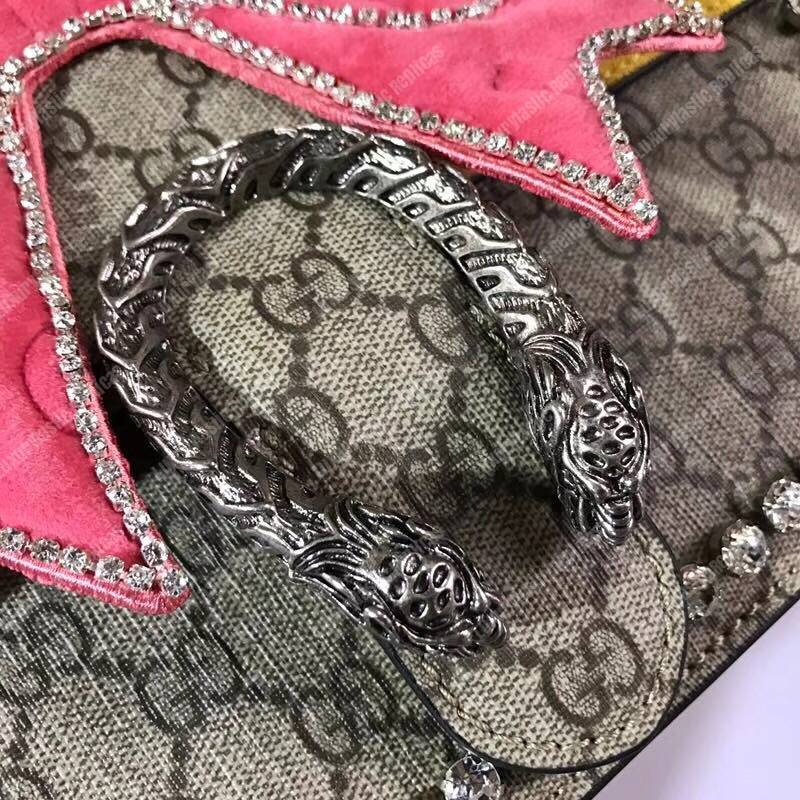 G*u*i dionysus crystal and pink bow shoulder bag