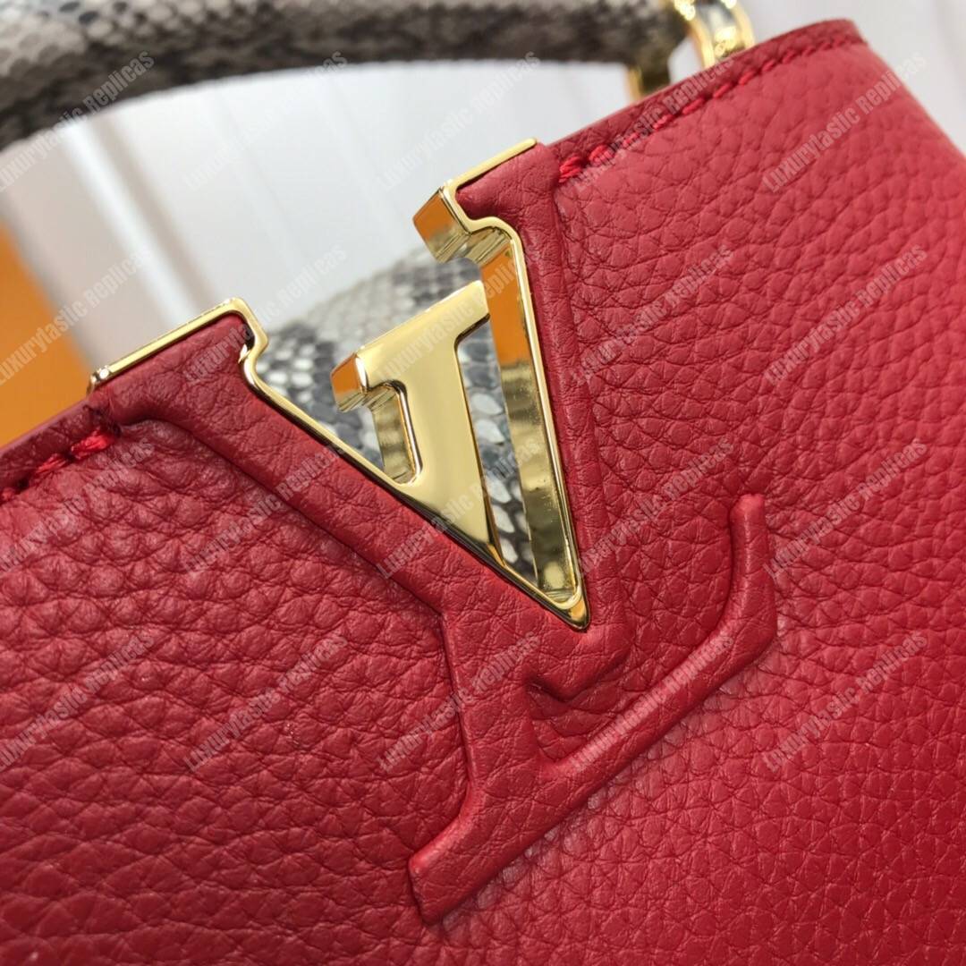 LV Capucines Mini Taurillon Python Rouge Carmin