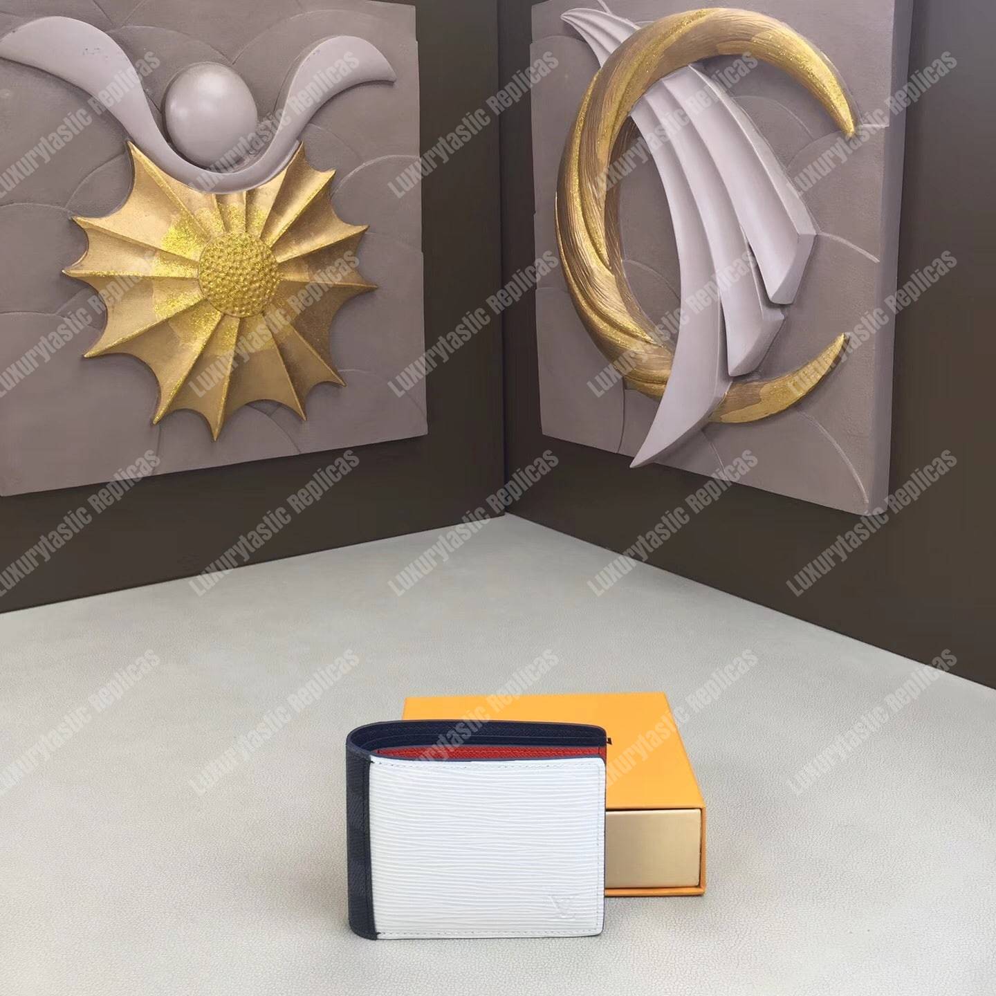 LV Patchwork Multiple Wallet Epi Leather Gray