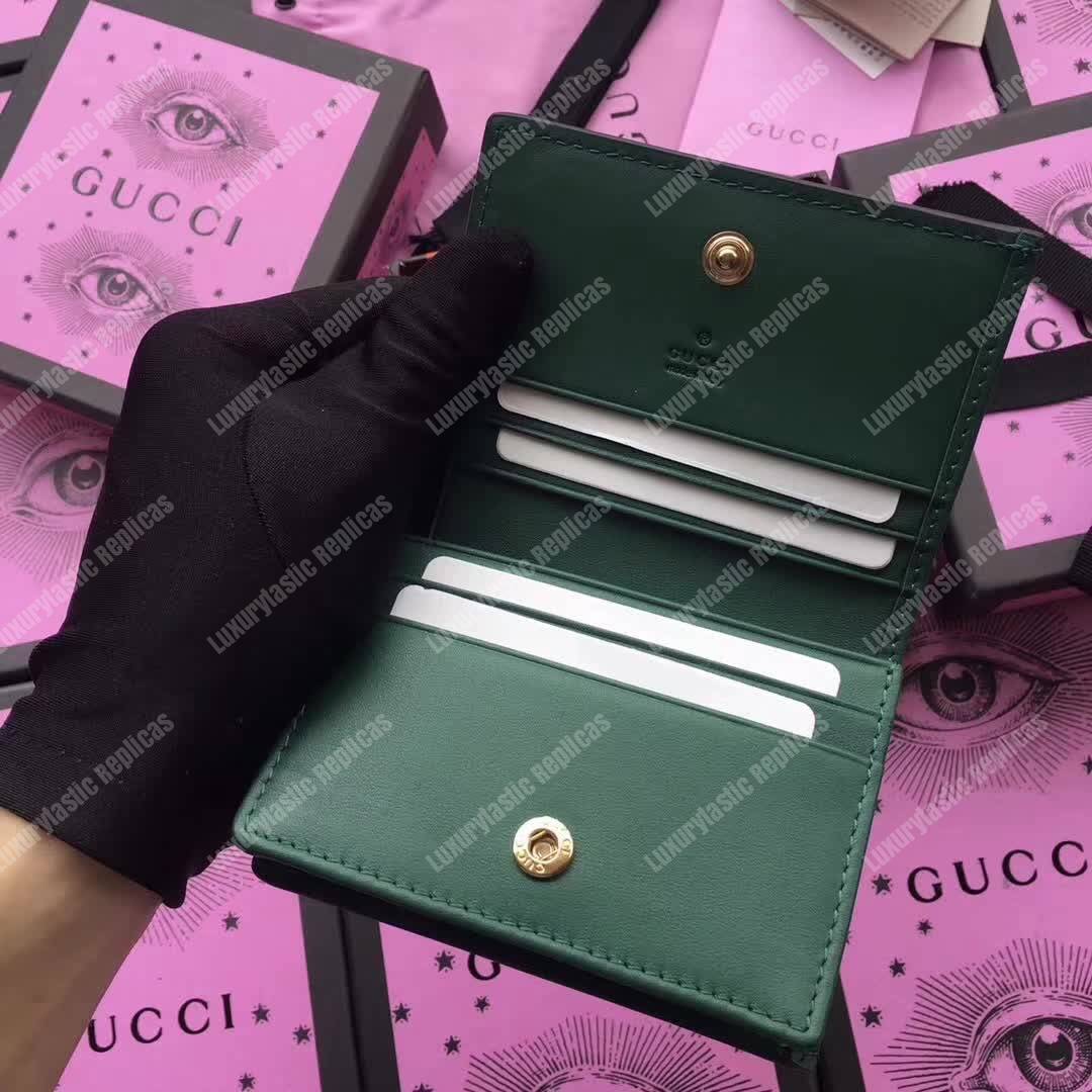 G*u*i signature card case in emerald green