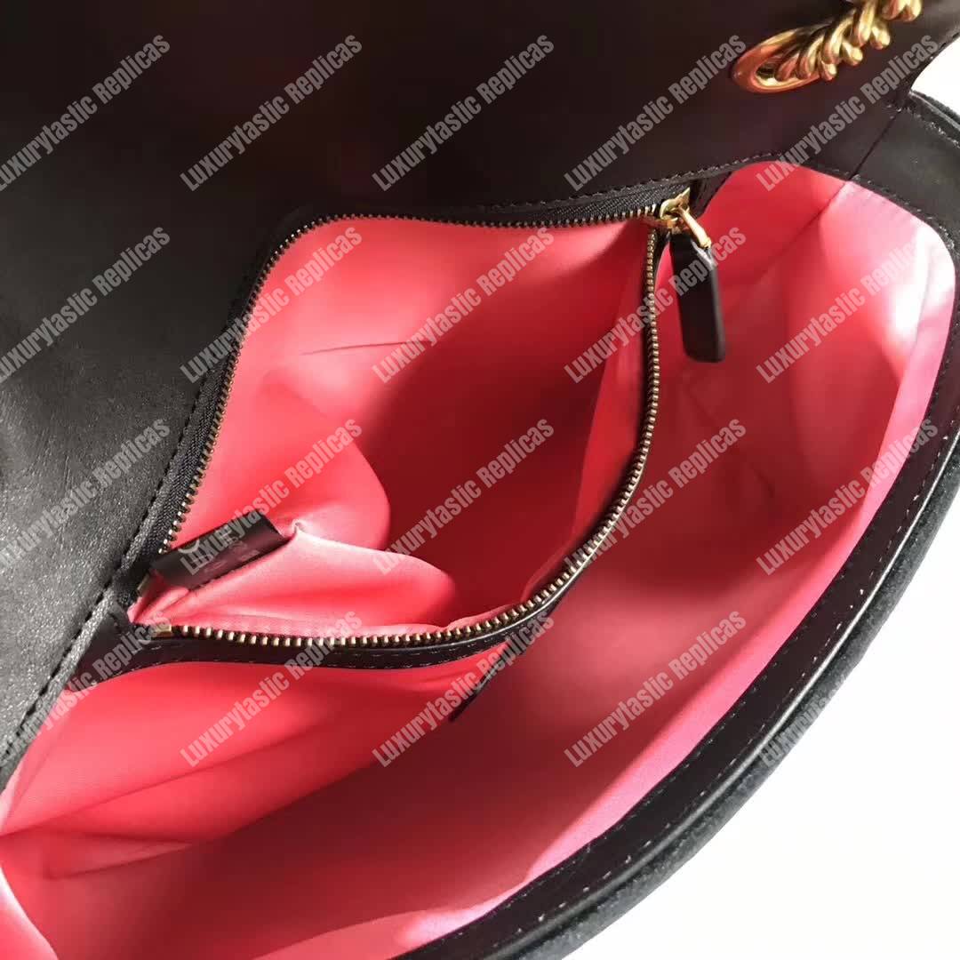 G*u*i gg marmont medium velvet bag loved black