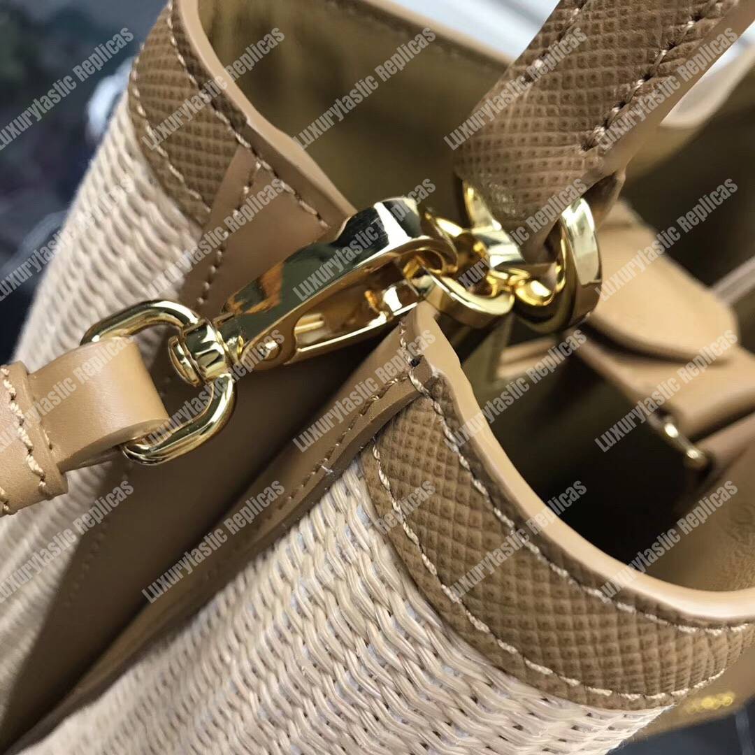 Pra*a panier medium straw bag brown